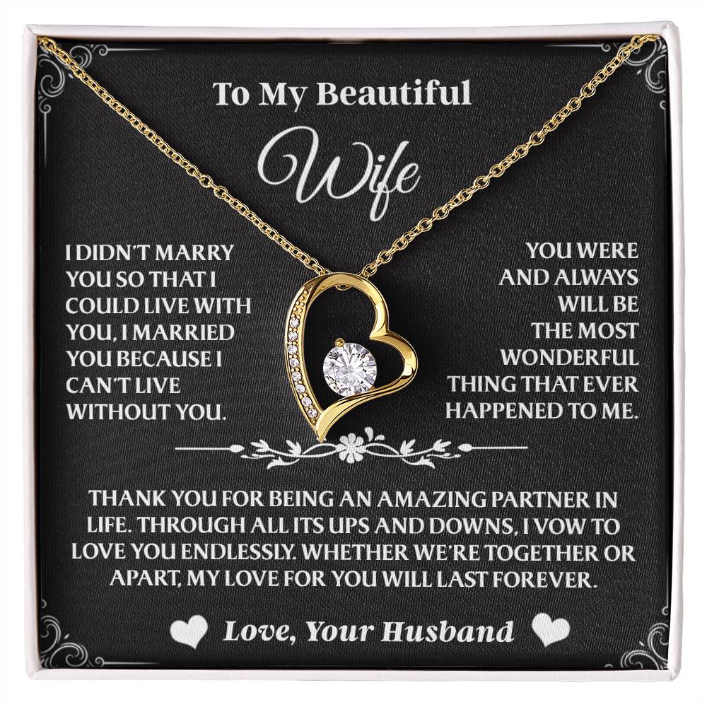 A sentimental gift for your wife, wrapped in love and meaning.