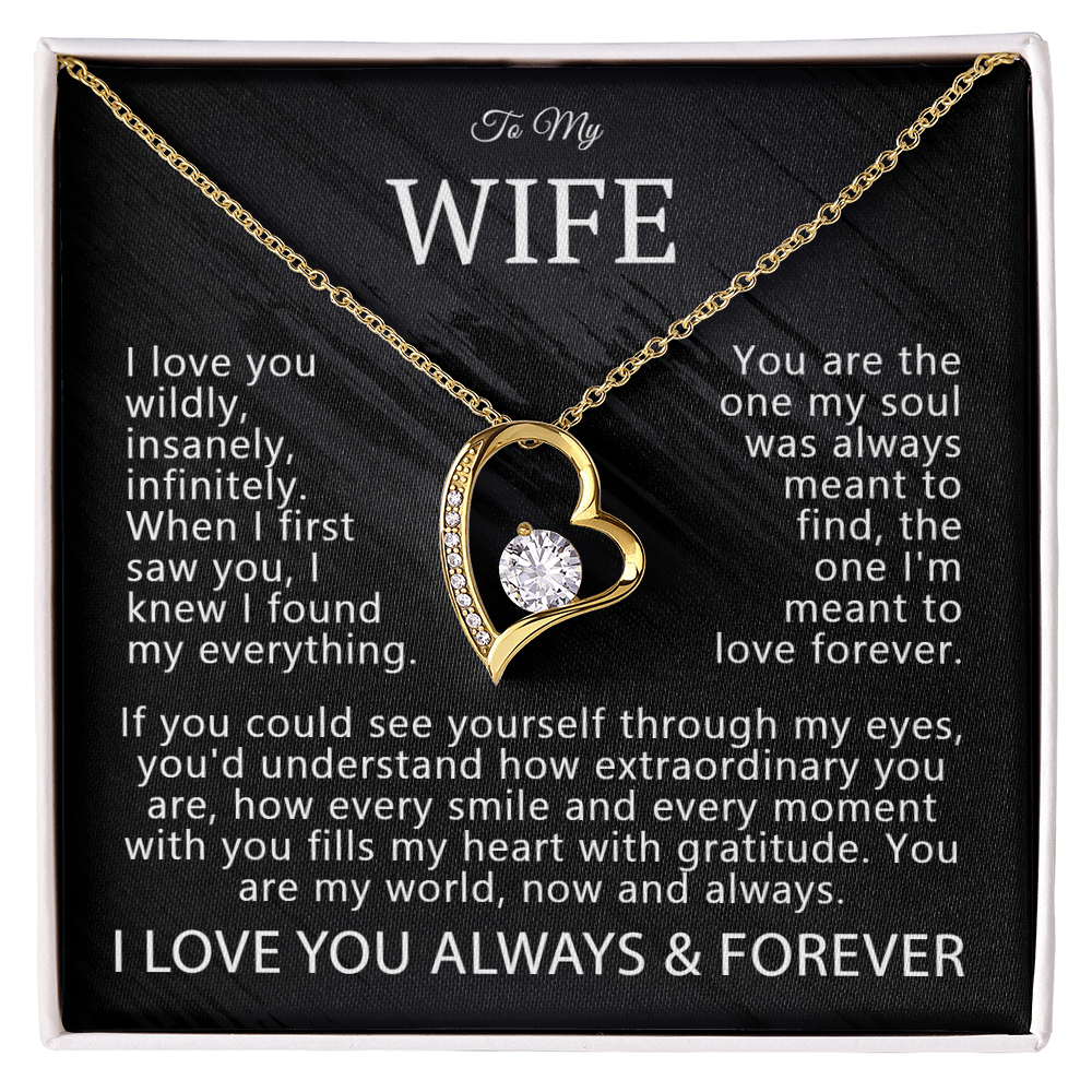 To My Wife – "I Love You Wildly" Necklace Gift Set