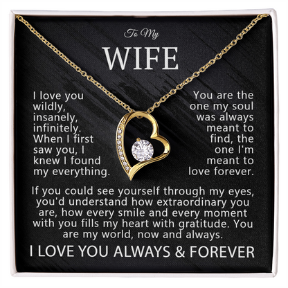 To My Wife – "I Love You Wildly" Necklace Gift Set