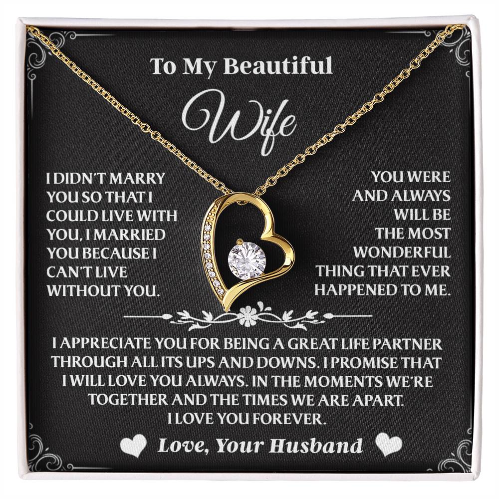 Let your wife feel special with this dazzling heart pendant—crafted to celebrate the lasting bond you share together.