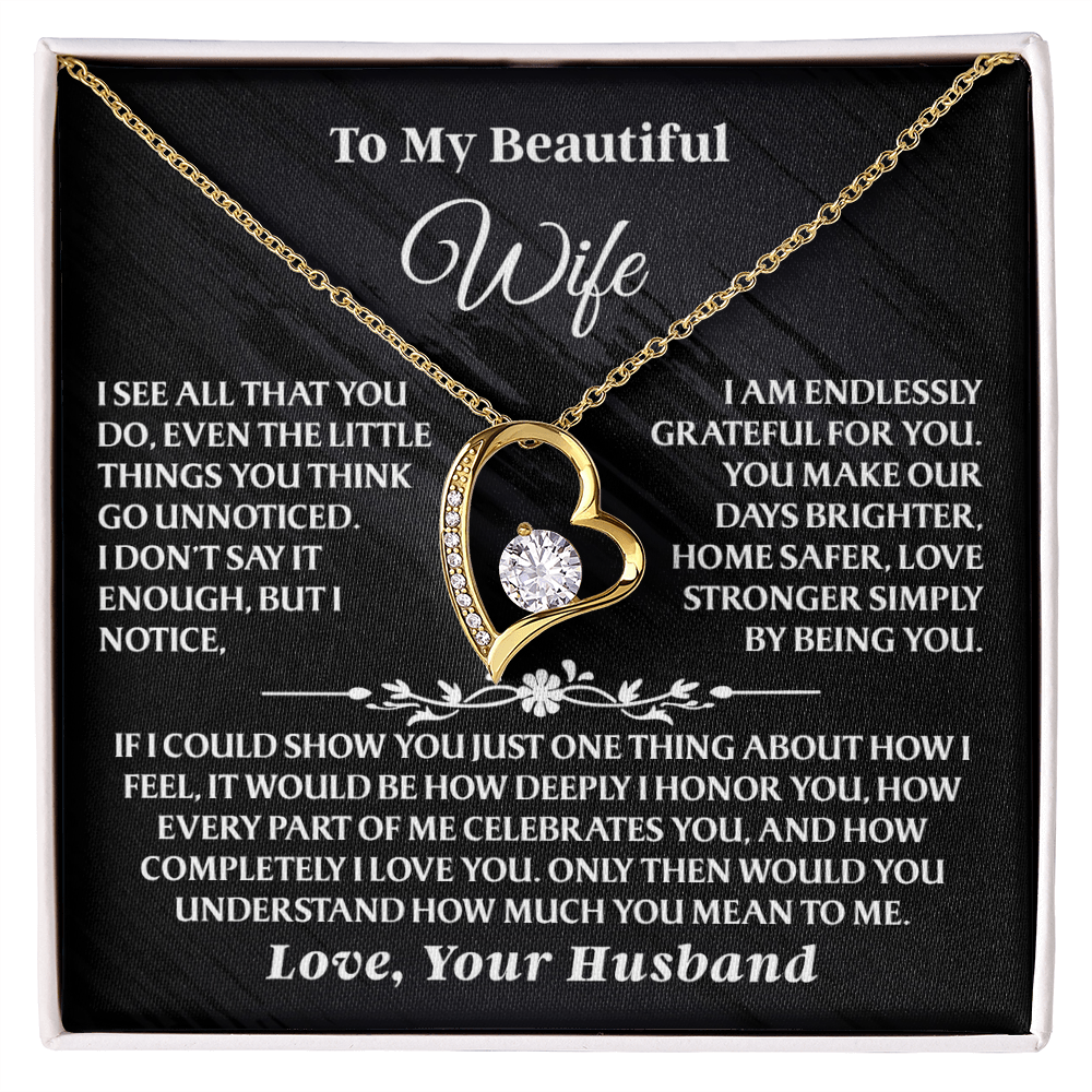 To My Wife – Forever Love Necklace Gift Set – She Opens the Box… and Knows She's Appreciated