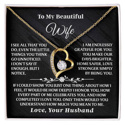 To My Wife – Forever Love Necklace Gift Set – She Opens the Box… and Knows She's Appreciated