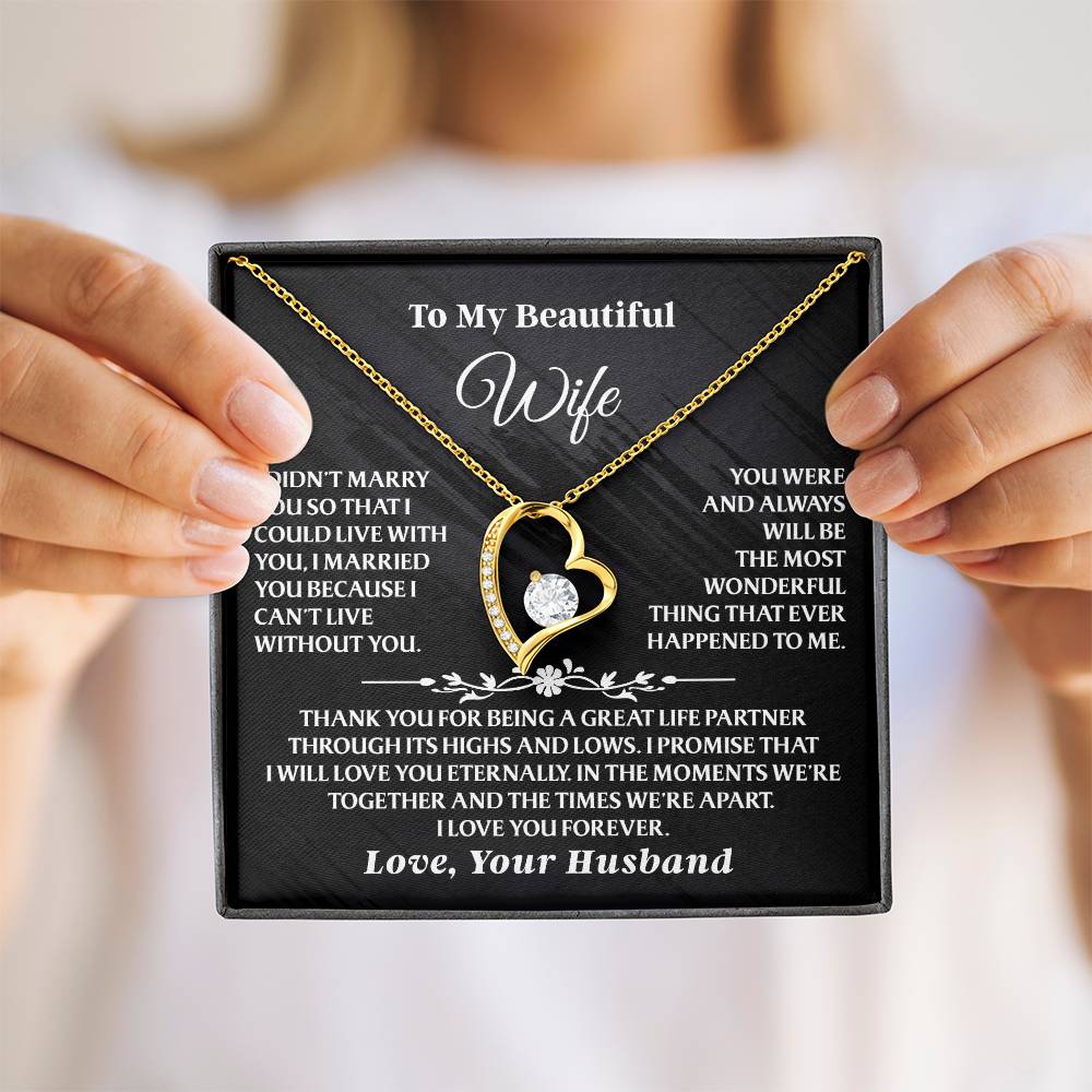 To My Beautiful Wife – Forever Love Necklace