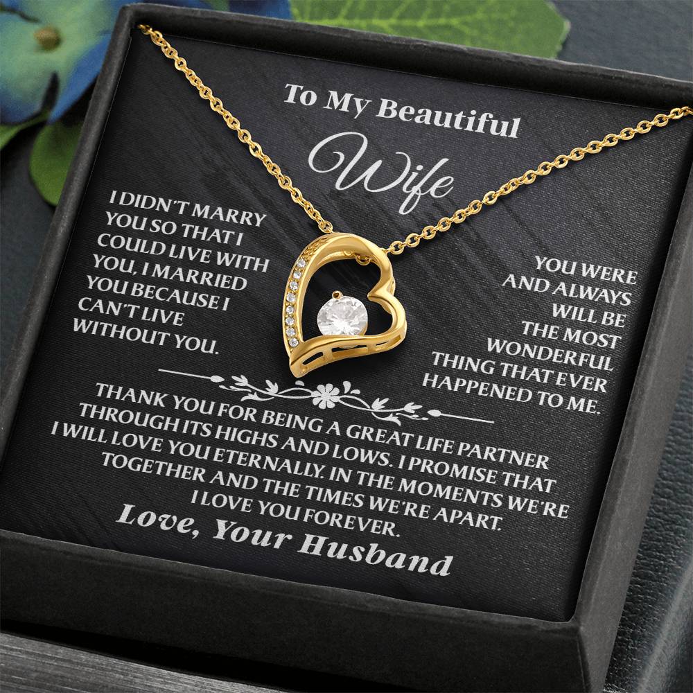 To My Beautiful Wife – Forever Love Necklace