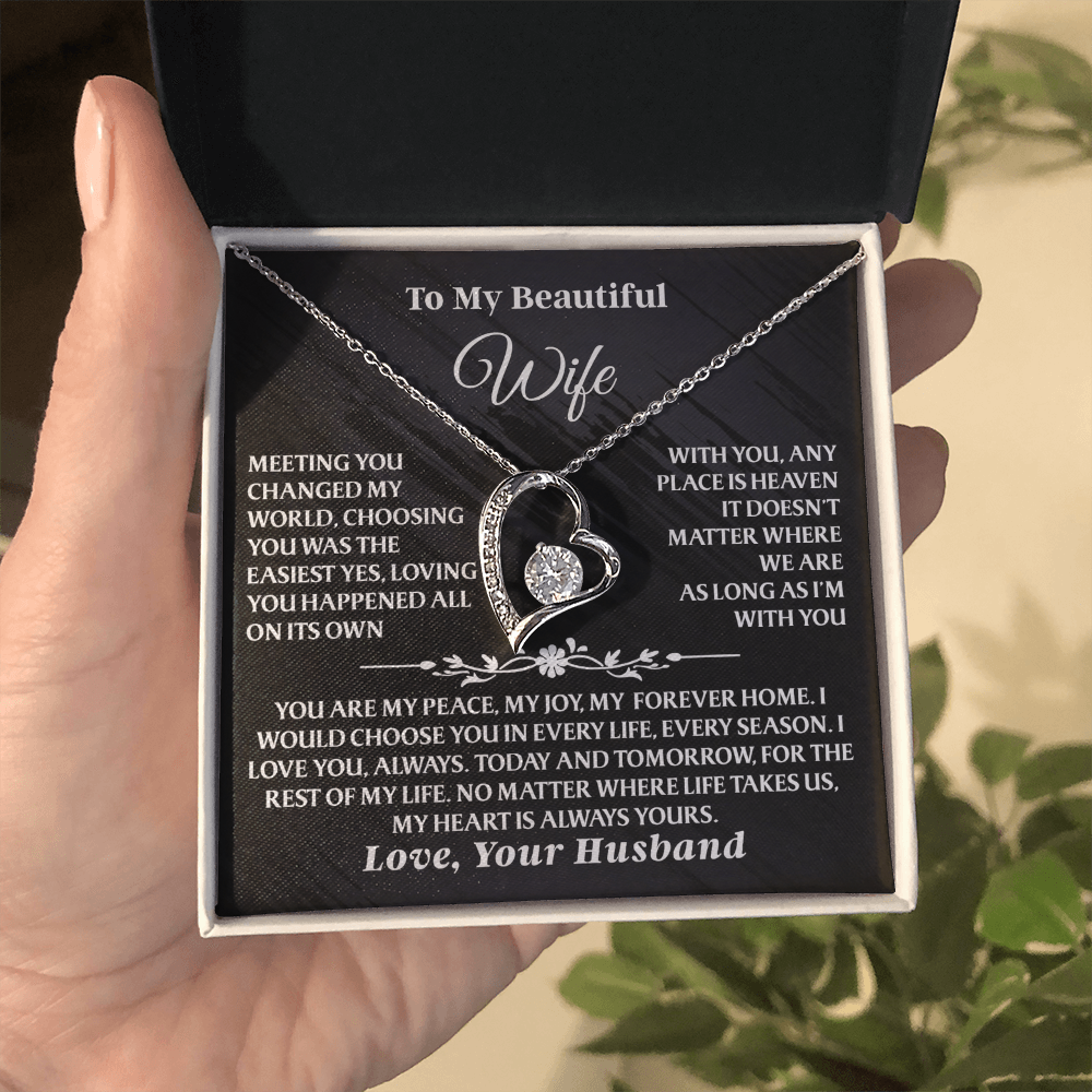 Heaven With You Wife Necklace Gift Set – She Opens It and Feels Forever Loved